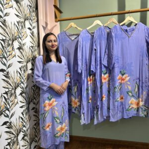 Soft lavender in crepe fabric