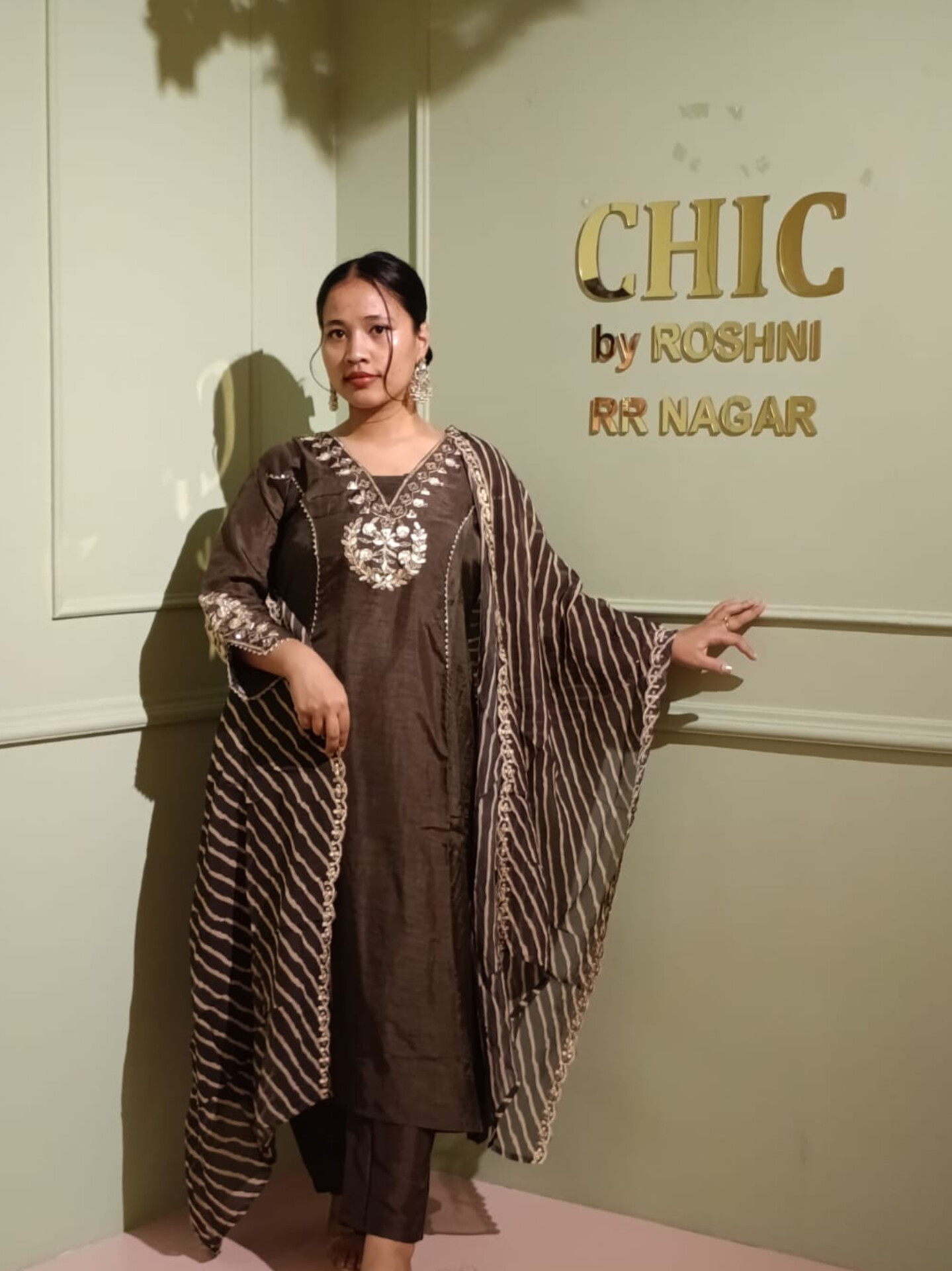 Silk Mul Chanderi Suit with Handwork & Organza Dupatta