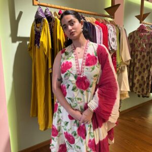 Cotton suit embroidery work in sleeveless with side pockets and dupatta